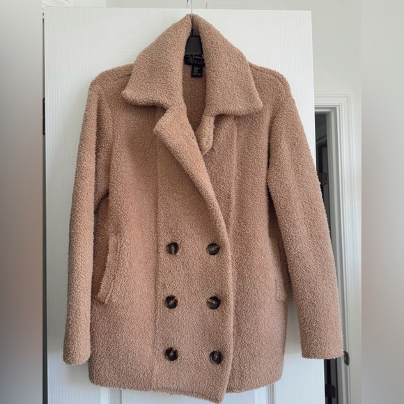 Rachel Zoe Teddy Faux Fur Cozy Jacket in Beige Tan - Picture 4 of 5